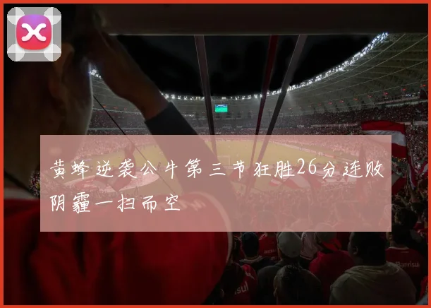 黄蜂逆袭公牛第三节狂胜26分连败阴霾一扫而空